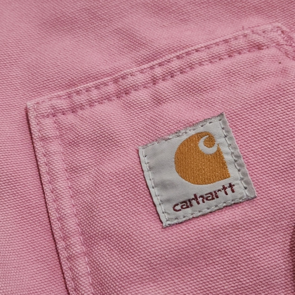 Vintage Women's Pink Carhartt Brown Sherpa-Lined Jacket Coat - Picture 7 of 15